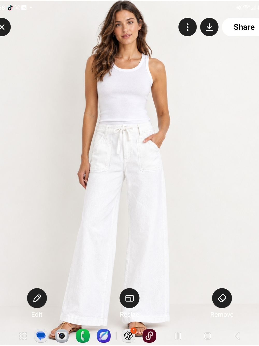 Madewell White Wide-Leg Drawstring Pants Size W 28